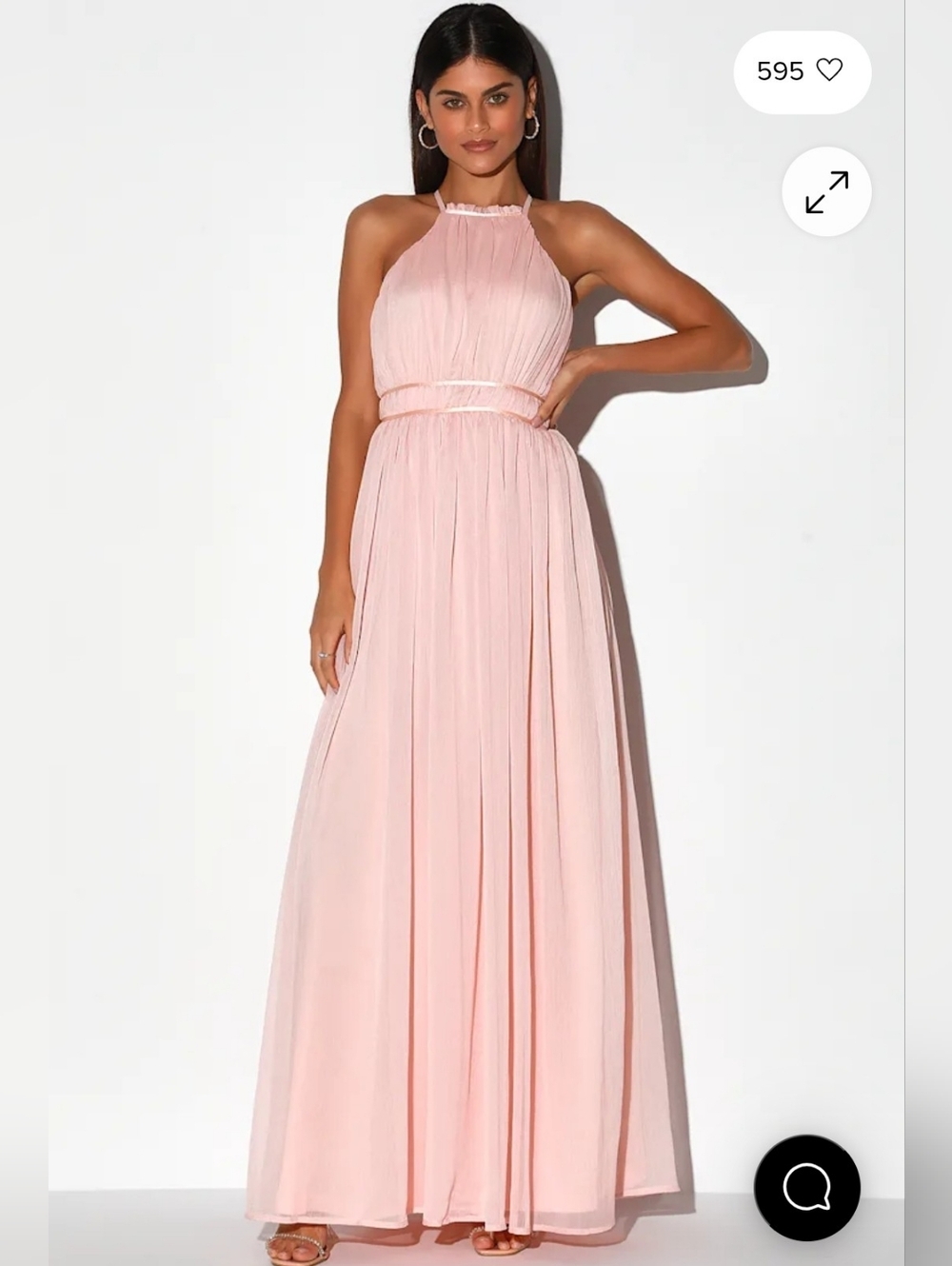 Every Magic Moment Light Pink Halter Backless Maxi Dress